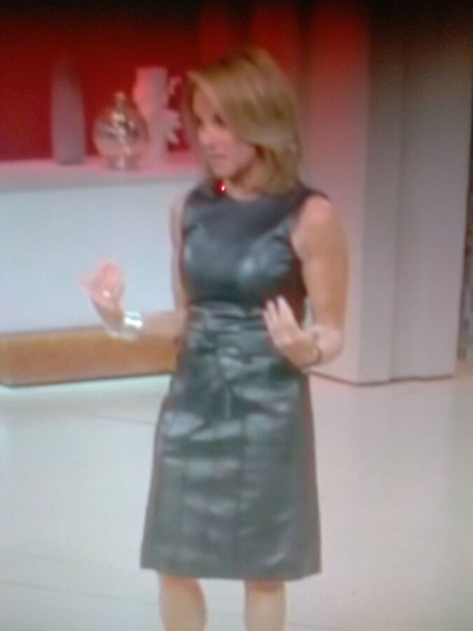 Katie Couric - Vestido de couro