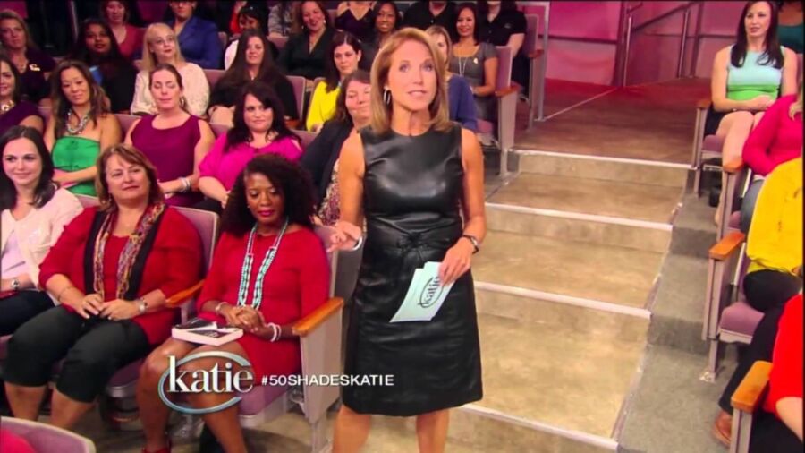 Katie Couric - Vestido de couro