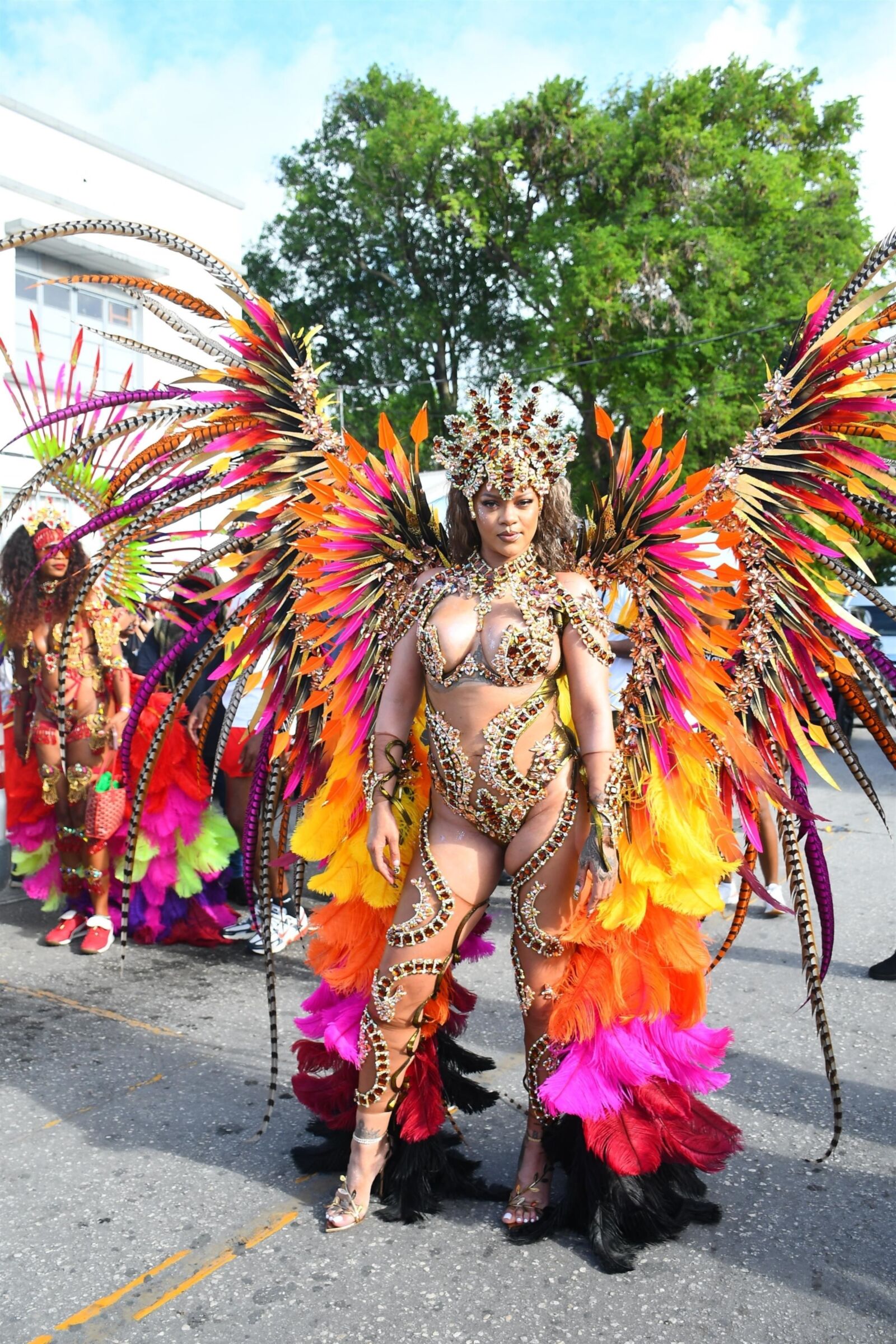 Rihanna hot cleavage at the carnival in Barbados 08/05/2024