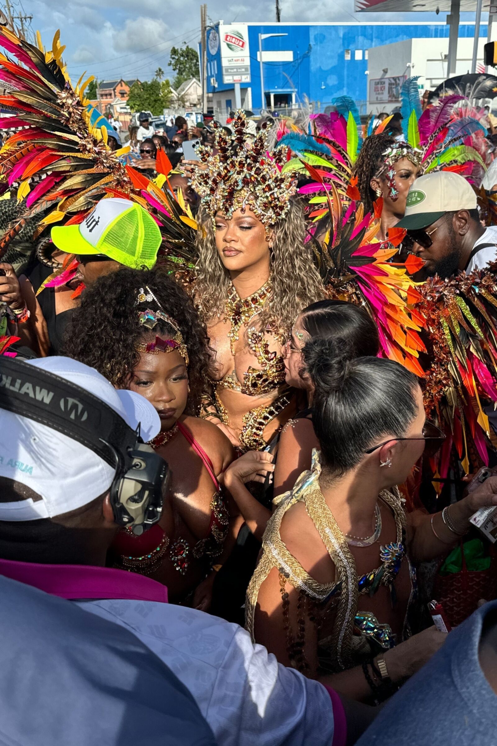 Rihanna hot cleavage at the carnival in Barbados 08/05/2024