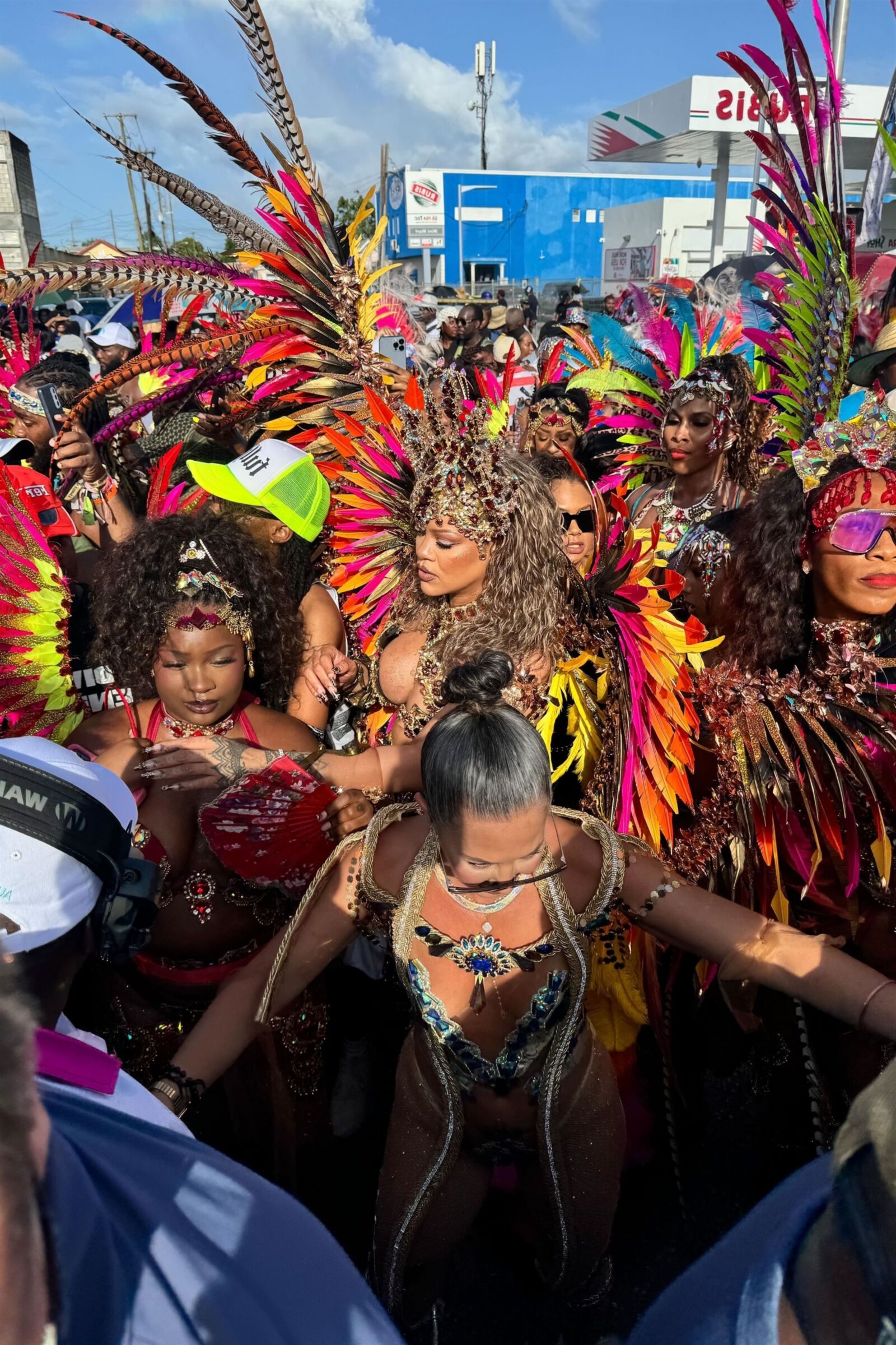 Rihanna hot cleavage at the carnival in Barbados 08/05/2024