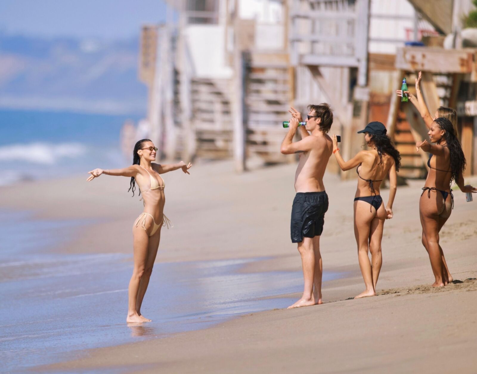 Bella Hadid in a sexy bikini @ a beach in Malibu 