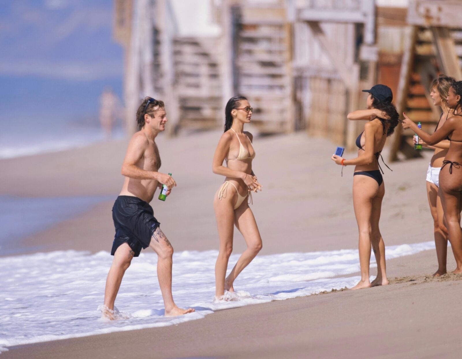 Bella Hadid in a sexy bikini @ a beach in Malibu 