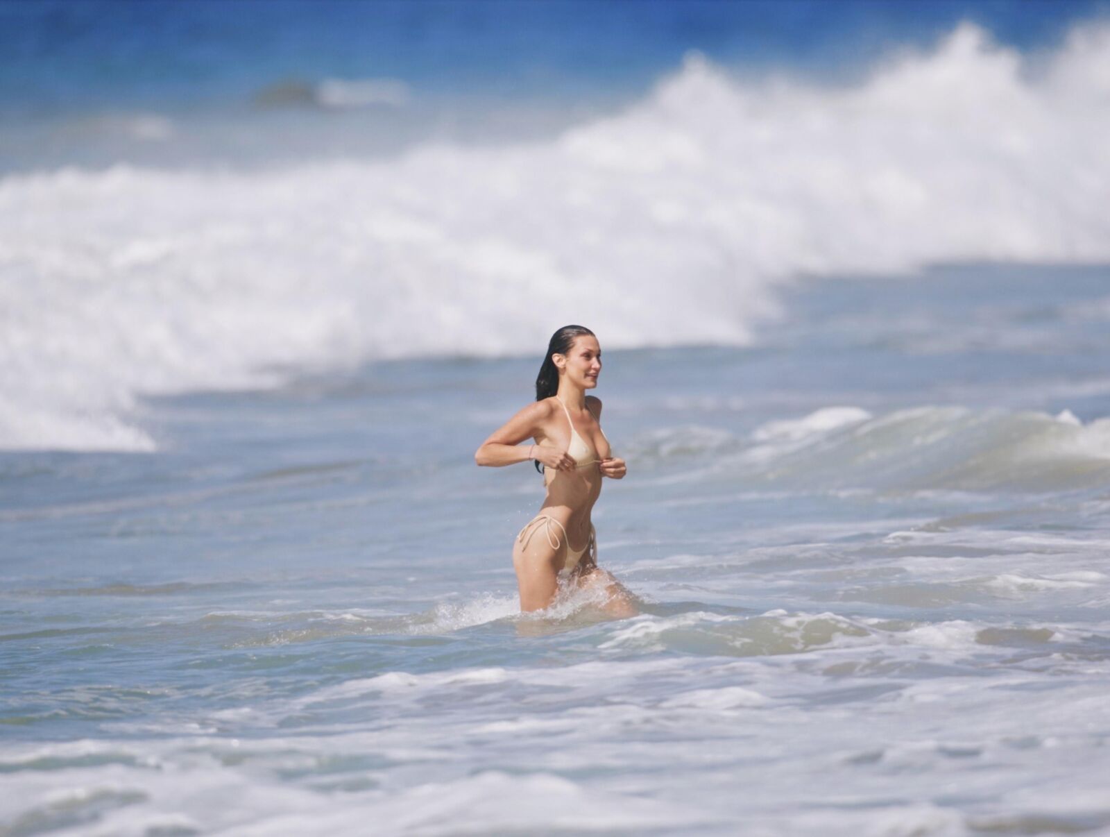 Bella Hadid in a sexy bikini @ a beach in Malibu 