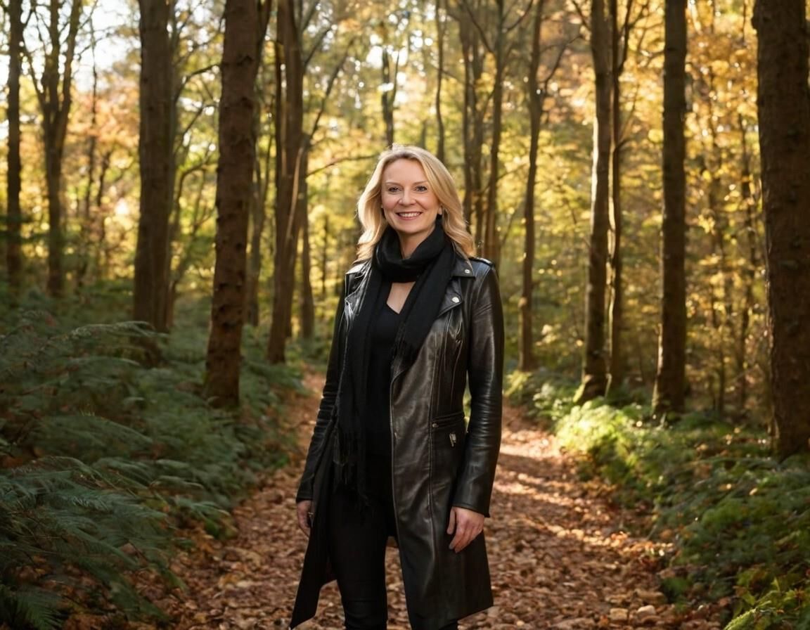 AI Liz Truss em couro