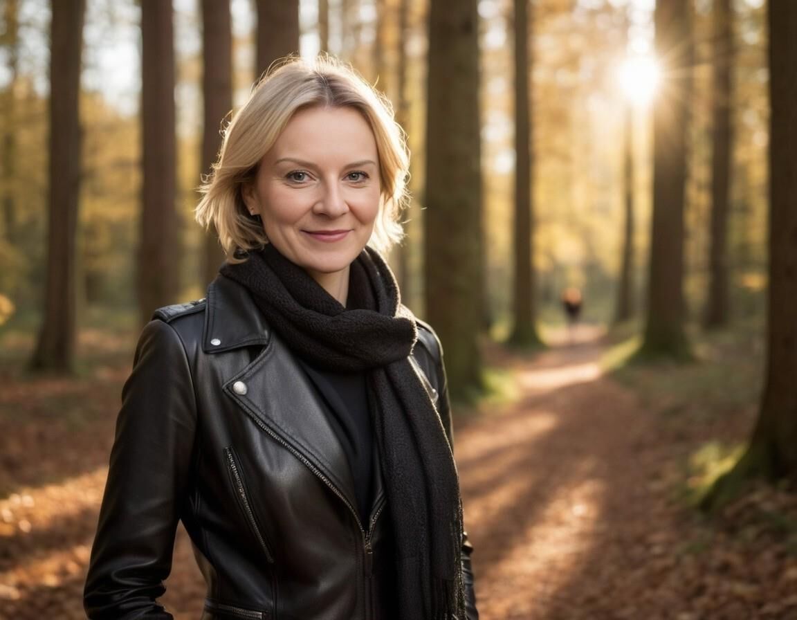 AI Liz Truss em couro