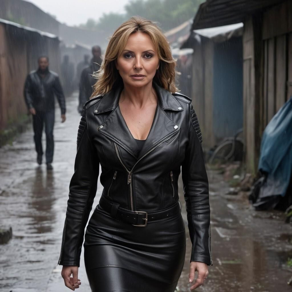 A.I. Carol Vorderman in Leather in the Slummer