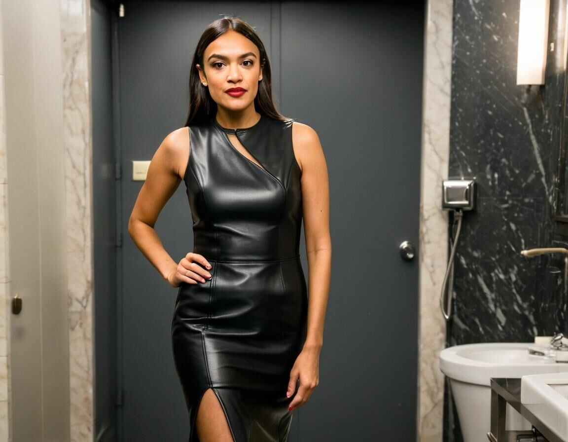 AI Alexandria Ocasio-Cortez em couro