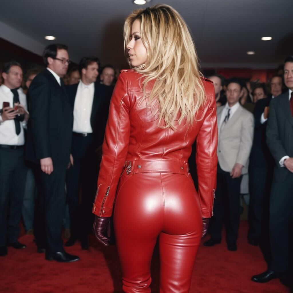 A.I. Shakira em couro vermelho