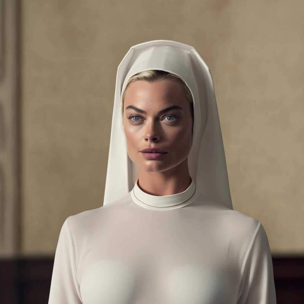 AI Margot Robbie Naughty Nun - Comente com pedidos