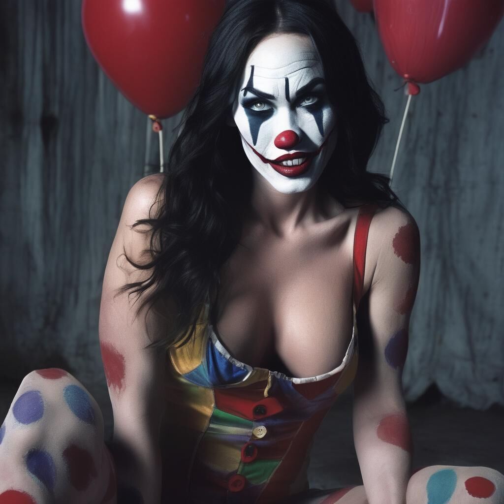 AI Megan Fox en tant que clown maléfique - commentez avec des demandes