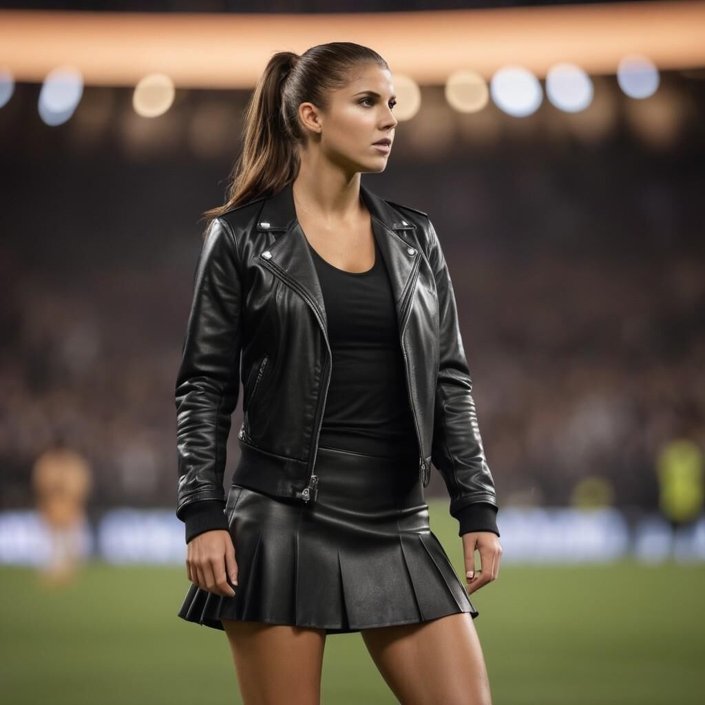 KI Alex Morgan spielt Fußball in Leder