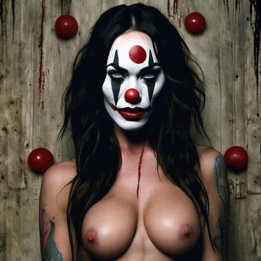 AI Megan Fox en tant que clown maléfique - commentez avec des demandes