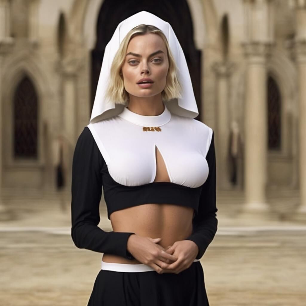 AI Margot Robbie Naughty Nun - Comente com pedidos