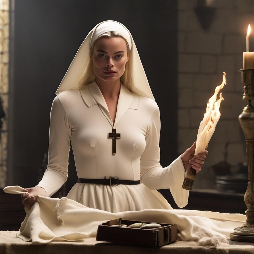 AI Margot Robbie Naughty Nun - Comente com pedidos