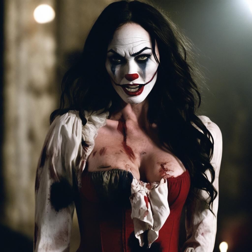 AI Megan Fox en tant que clown maléfique - commentez avec des demandes