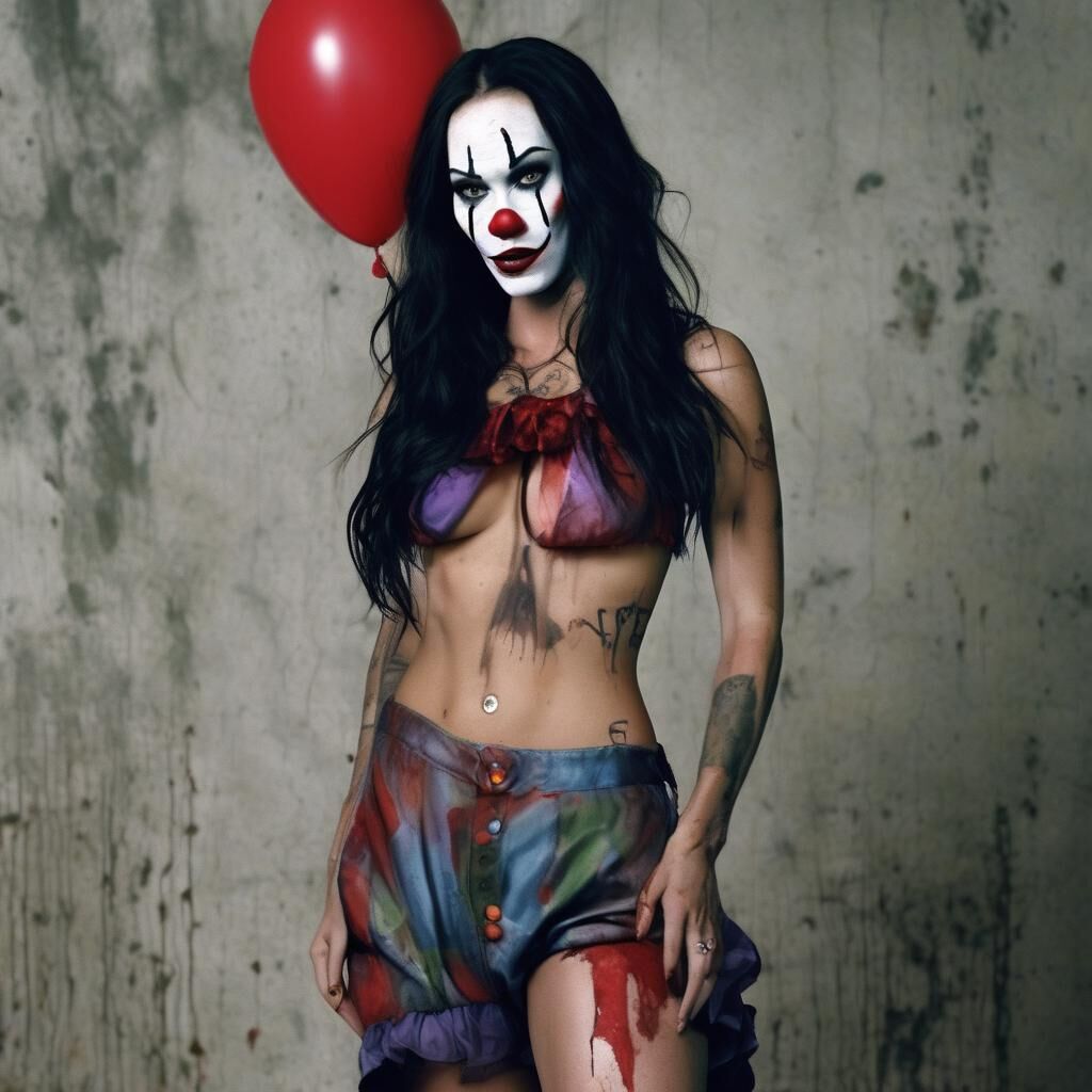 AI Megan Fox en tant que clown maléfique - commentez avec des demandes