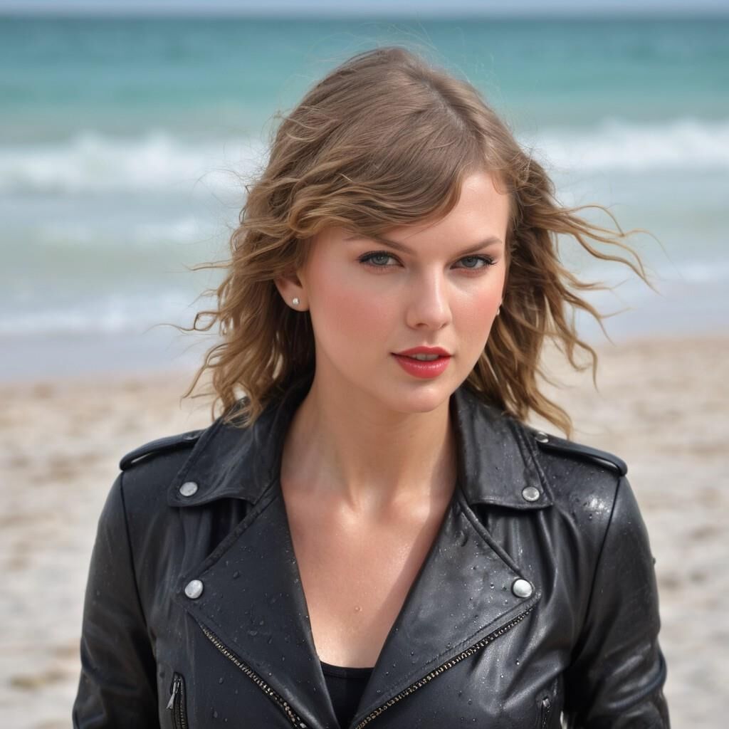 A.I. Taylor Swift in Leather on the Bahamas