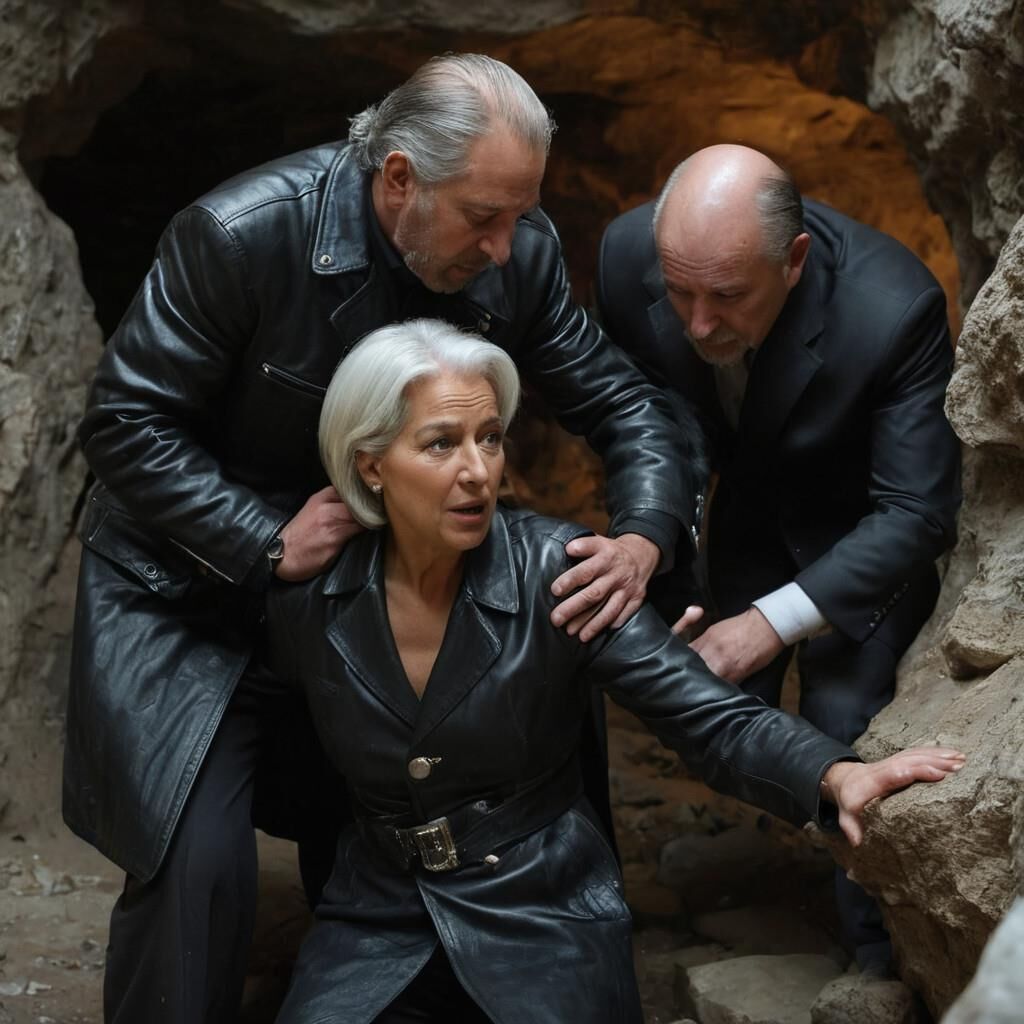 A.I. Christine Lagarde dans Cuir seule dans une grotte ?