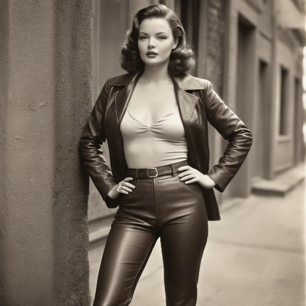 A.I. Gene Tierney in Leather