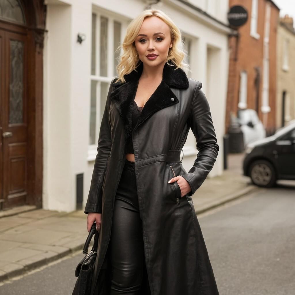 A.I. Jorgie Porter in Leather Coat