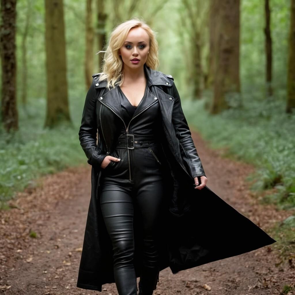 A.I. Jorgie Porter in Leather Coat