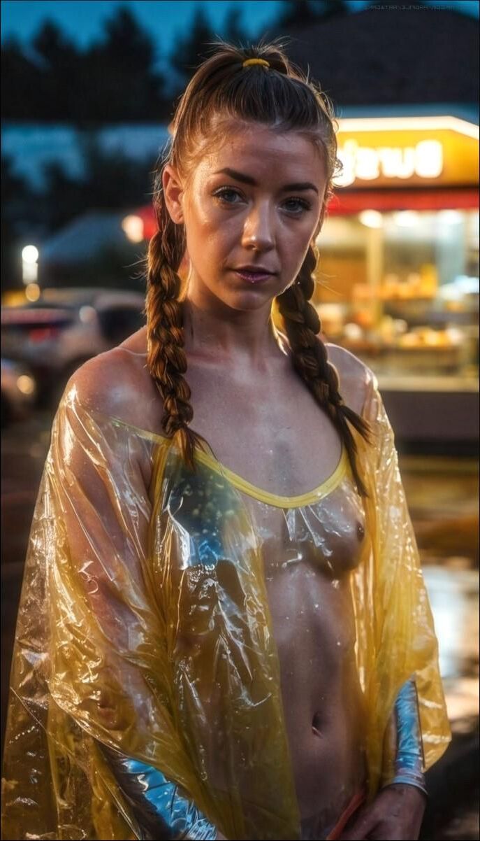 Alyson Hannigan Wet Rainwear Latex Fetish AI Sexy Kink