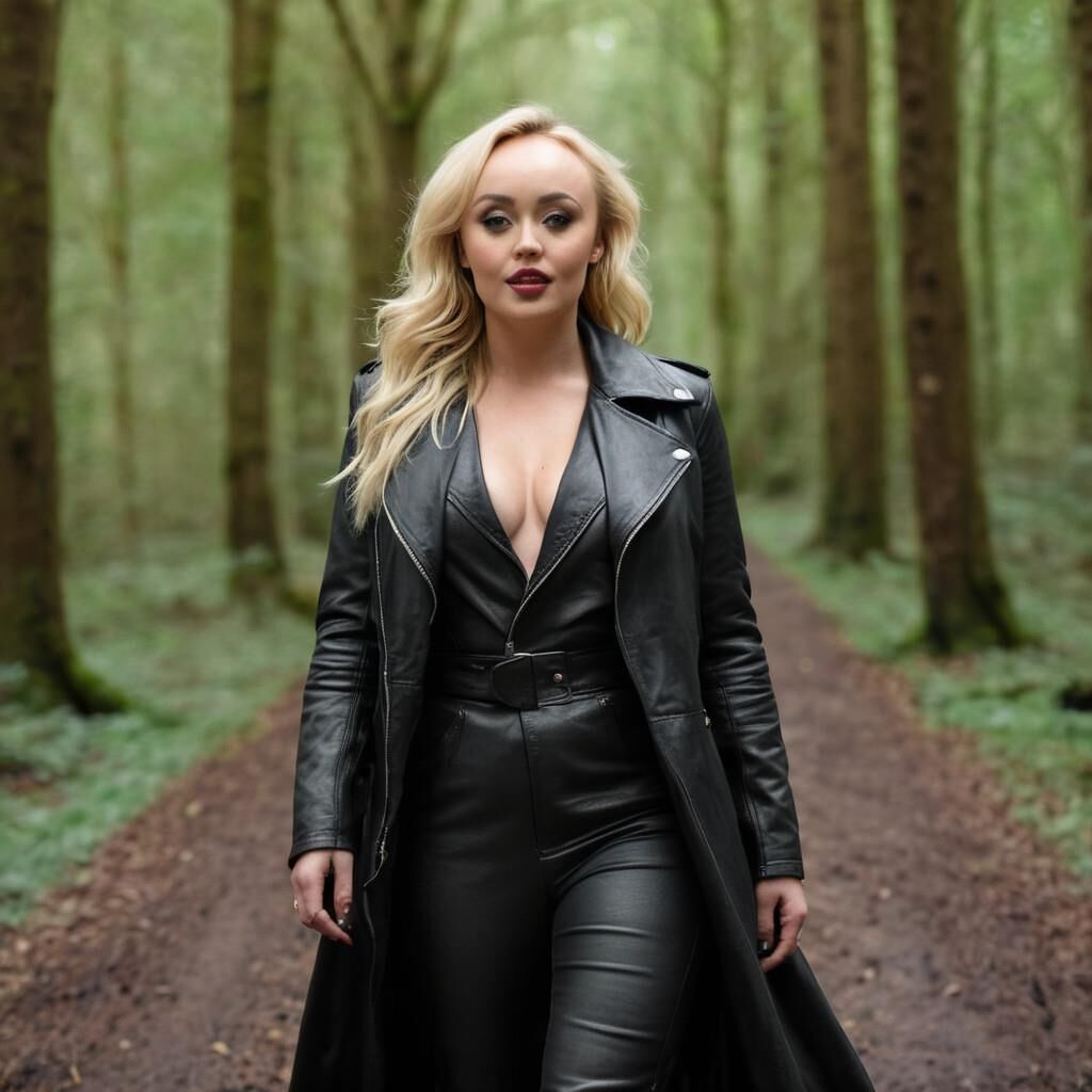 A.I. Jorgie Porter in Leather Coat