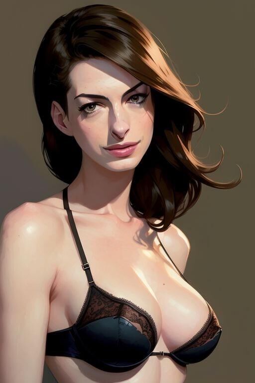 Anne Hathaway - The Key Word is Tasteful AI - Digital Paintings