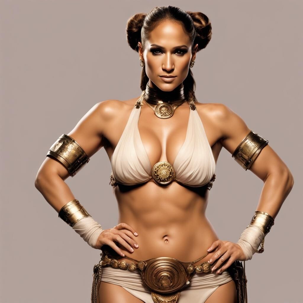 AI - Celebrity Slave Leia Cosplay