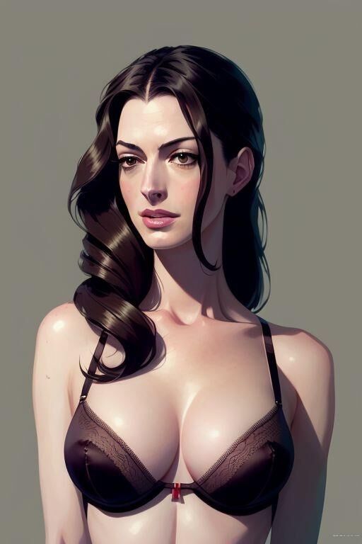 Anne Hathaway - The Key Word is Tasteful AI - Digital Paintings