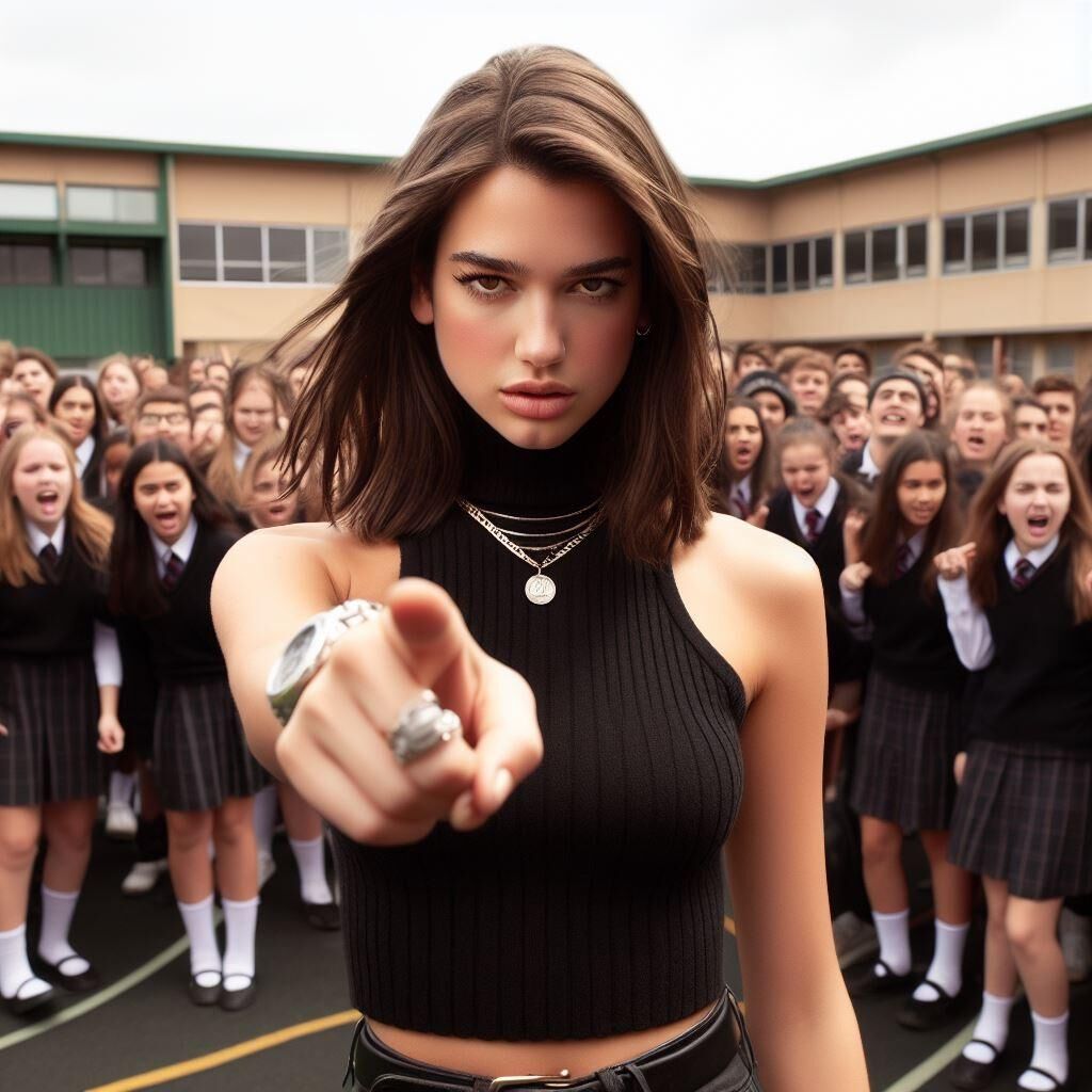 Professora do ensino médio Dua Lipa