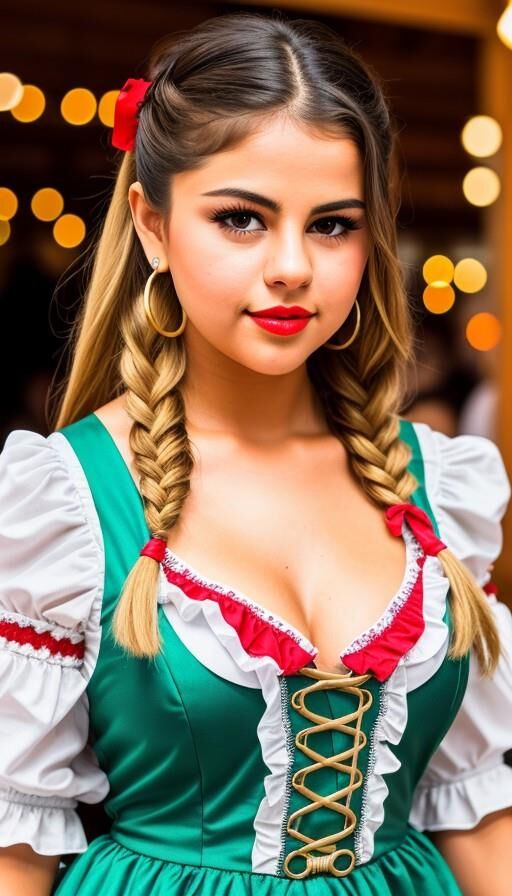 Selena Gomez  dirndl AI