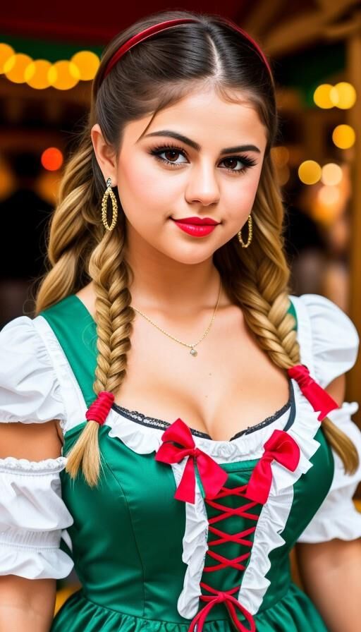 Selena Gomez  dirndl AI