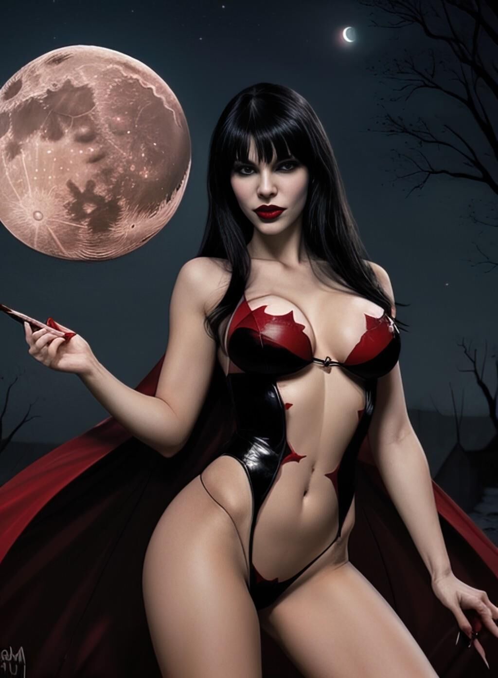 Homenaje artístico generado por IA desnuda sexy de Vampirella