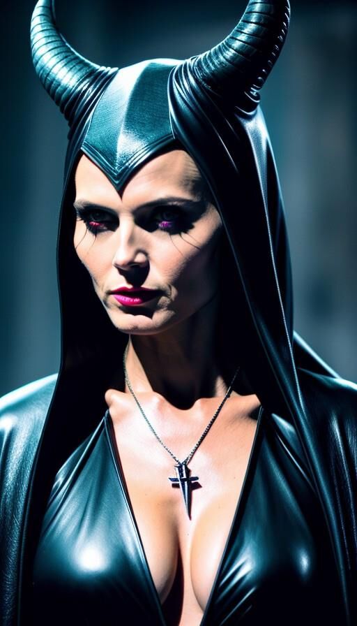 Heidi Klum as hot maleficent AI