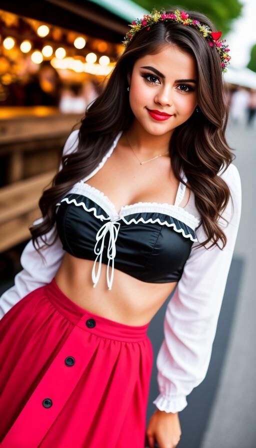 Selena Gomez  dirndl AI