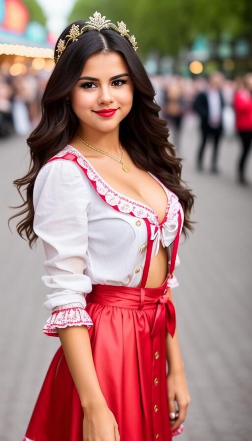 Selena Gomez  dirndl AI