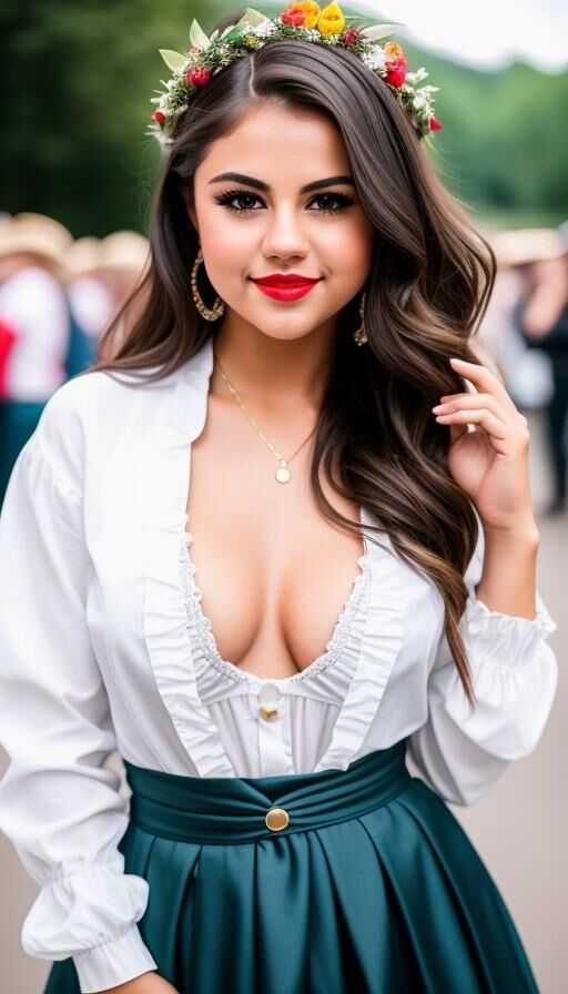 Selena Gomez  dirndl AI