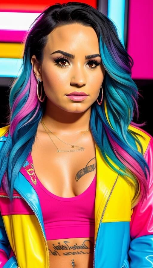 Demi Lovato as 80's AI