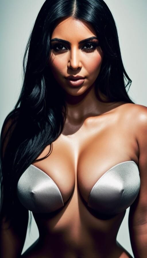 Kim Kardashian as latex domina AI