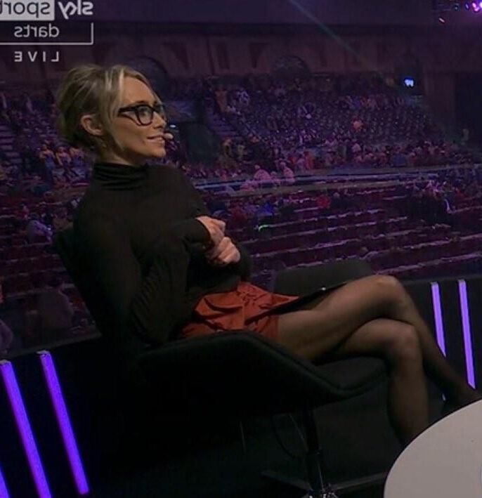 British TV Presenter Anna Woolhouse looking slutty in tights