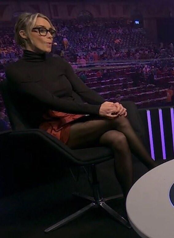 British TV Presenter Anna Woolhouse looking slutty in tights