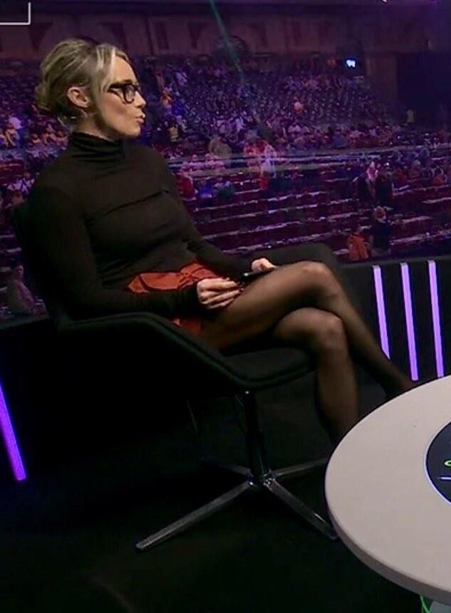 British TV Presenter Anna Woolhouse looking slutty in tights