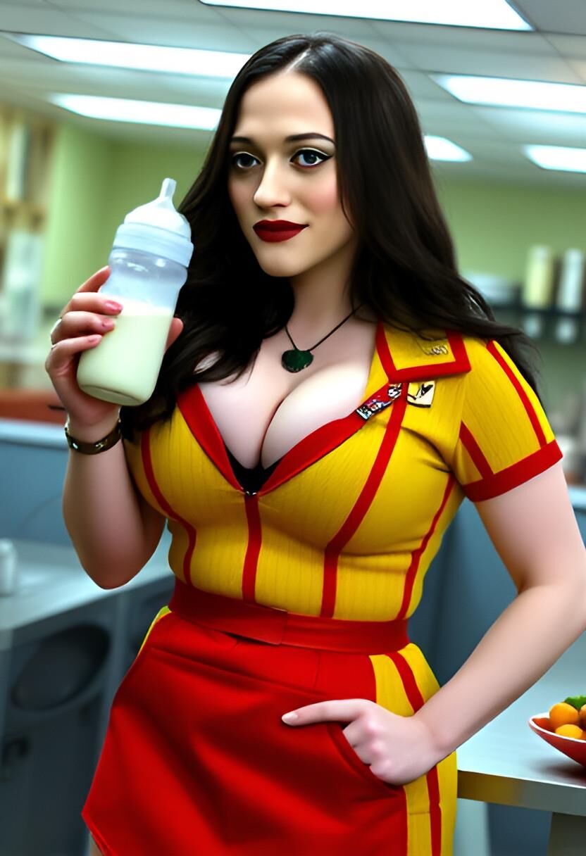 Kat dennings max black holding breastmilk broke girls