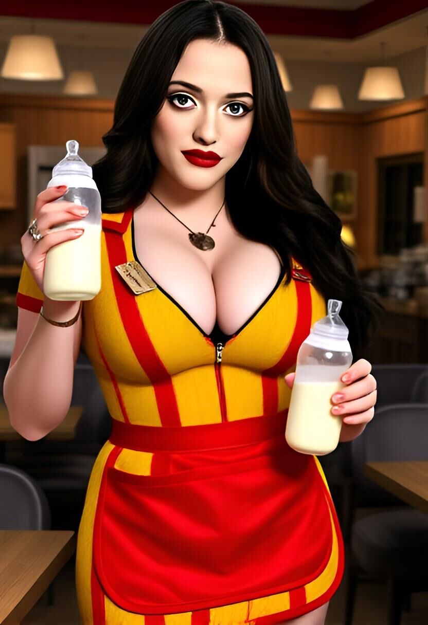 Kat dennings max black holding breastmilk broke girls