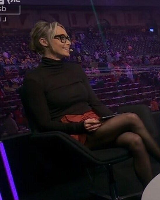 British TV Presenter Anna Woolhouse looking slutty in tights