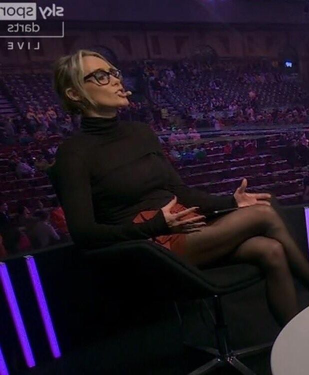 British TV Presenter Anna Woolhouse looking slutty in tights