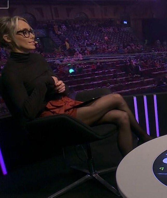 British TV Presenter Anna Woolhouse looking slutty in tights