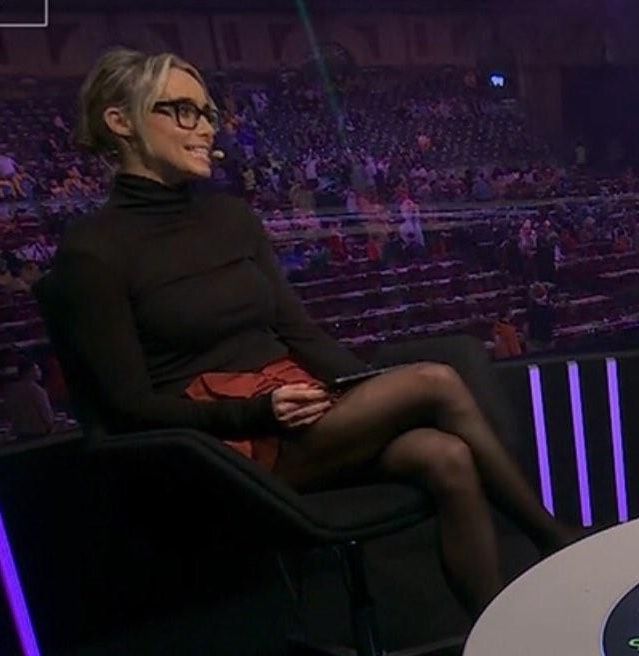 British TV Presenter Anna Woolhouse looking slutty in tights